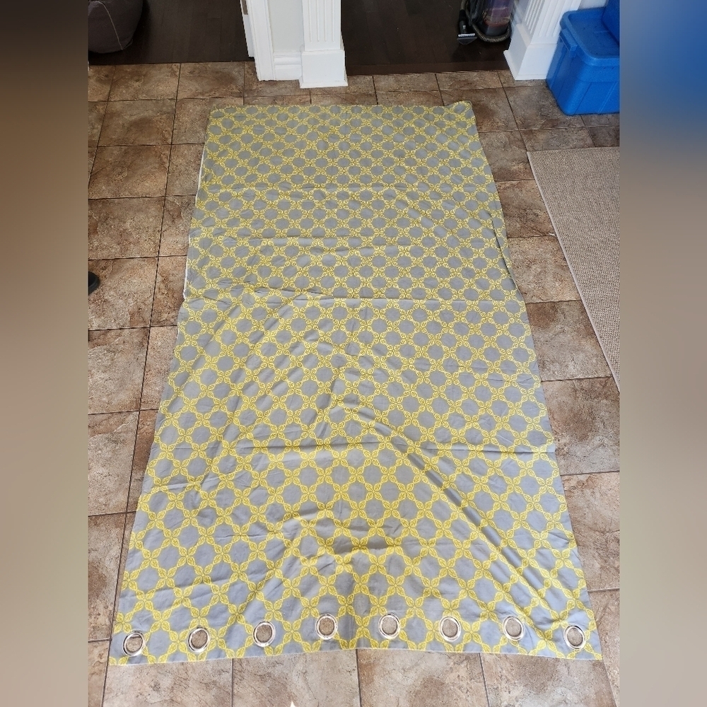 Gray and Yellow Patterned Curtains